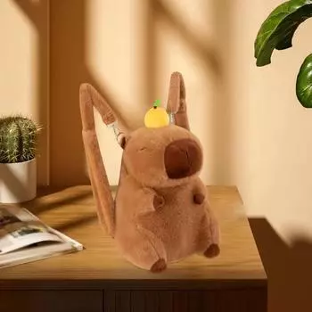 Рюкзак капибара, плюшевая сумка с набивными животными для кемпинга, уличного фестиваля, покупок коричневый