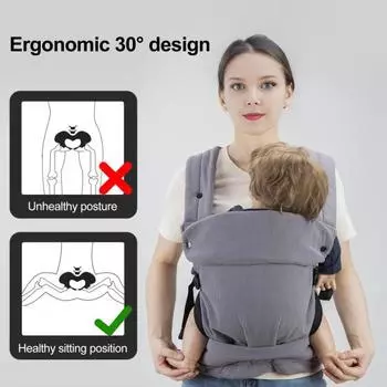 Рюкзак-кенгуру для новорожденных и малышей весом 7-36 фунтов, эргономичный, 4-в-1, регулируемый розовый