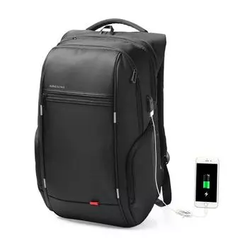 Рюкзак Kingsons для мужчин и женщин, 15,6/17,3 дюйма, сумка для ноутбука, женская и мужская, водонепроницаемая, для школьников средней школы, школьные ранцы для мальчиков и девочек 15.6 inch чёрный