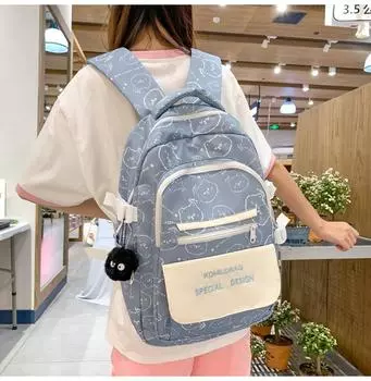 Рюкзак контрастного цвета, школьная сумка для старшеклассников, большая вместимость, учащийся средней школы, женский чёрный