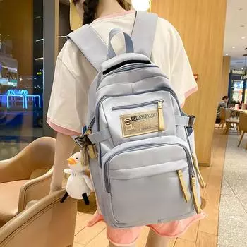 Рюкзак контрастного цвета, школьный рюкзак для старшеклассников, большой емкости, студенческий рюкзак белый