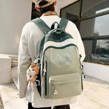 Рюкзак контрастного цвета, женский рюкзак большой емкости, мужской студенческий рюкзак серый