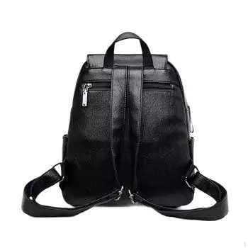 Рюкзак-кошелек для женщин из искусственной кожи Рюкзак для активного отдыха на природе чёрный