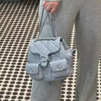 Рюкзак Koujia 2024 Retro Lambskin Chain Rhombus - Маленький аромат для женщин 21.5*20*10 cm