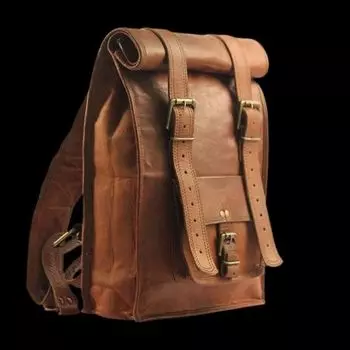 Рюкзак кожаный рюкзак мужской большой рюкзак школьный рюкзак коричневый