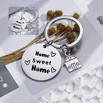 Рюкзак Кулон Дом Брелок Новоселье Круглый Подарок Металл Милый Милый Дом 30mm серебряный