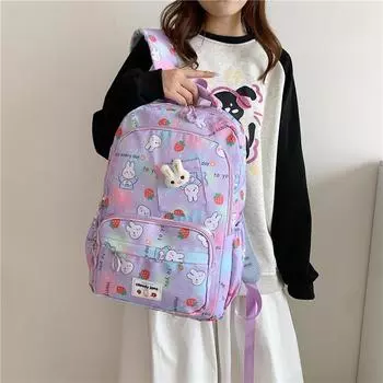Рюкзак легкий для девочек, милый, милый, школьная сумка для кампуса, высококачественная школьная сумка для студентов, большой вместительный дорожный рюкзак синий