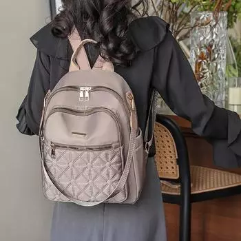 Рюкзак Lingge с вышивкой нитками для женщин 2024 года, новый женский рюкзак корейского выпуска, универсальный, большой вместимости, устойчивый к брызгам, дорожный рюкзак