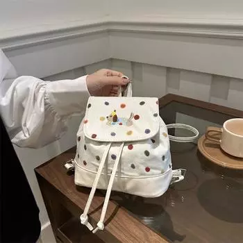 Рюкзак Love Polka Dot Dog для женщин 2025 года, большая вместимость, студенческая сумка для занятий, рабочий рюкзак