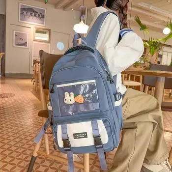 Рюкзак Младший Старший Школьник Школьный Рюкзак Кампус Открытый Путешествия чёрный