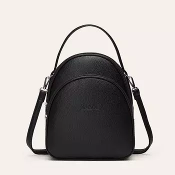 Рюкзак модный все в одном однотонный ручная сумка через плечо мини женский маленький рюкзак чёрный