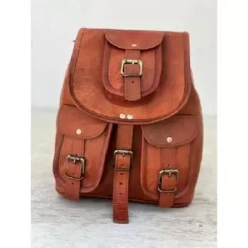 Рюкзак Мягкая Кожа Натуральная Винтажная Сумка Женская Путешествия Новый S Коричневый Плечо Новый 13 x 10 x 4 in коричневый