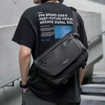 Рюкзак Мужская сумка через плечо Повседневная сумка Сумка на одно плечо Мужская сумка через плечо большой емкости чёрный