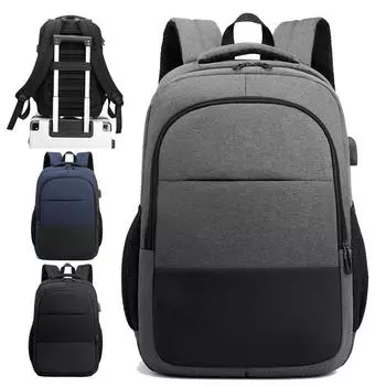 Рюкзак мужской 15.6 сумка для ноутбука простой рюкзак для поездок на работу рюкзак с зарядкой через USB чёрный