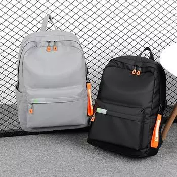 Рюкзак мужской большой емкости для путешествий за компьютером, мужской японский тренд, простая школьная сумка для студентов и начинающих чёрный