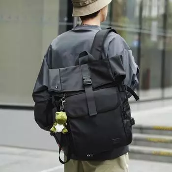 Рюкзак мужской большой емкости дорожный рюкзак женский студенческий школьный ранец чёрный