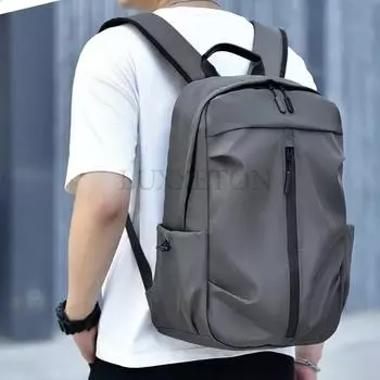 Рюкзак мужской деловой рюкзак большой емкости для улицы из ткани Оксфорд, сумка для компьютера, повседневная студенческая дорожная сумка, школьная сумка 16 inches чёрный