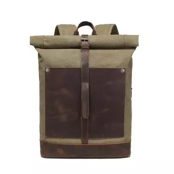 Рюкзак мужской дорожный компьютерный рюкзак студенческий ретро дорожная сумка для книг масляный вощеный холст синий