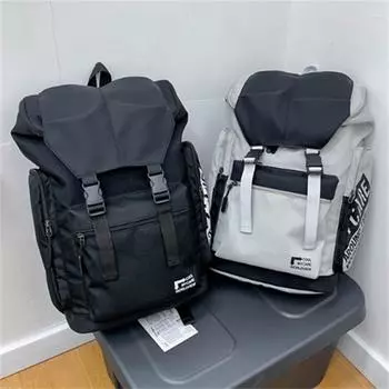 Рюкзак мужской, модный, новый, японский, школьный, для средней школы, корейская версия, рабочая одежда, дорожный рюкзак, сумка для отдыха на открытом воздухе чёрный