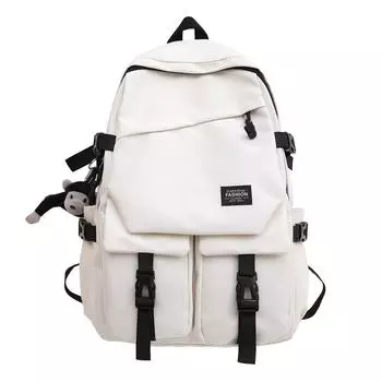 Рюкзак мужской школьный ранец большой вместимости для учащихся средней школы белый