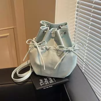 Рюкзак на цепочке, женская сумка на плечо, многофункциональная сумка-ведро розовый