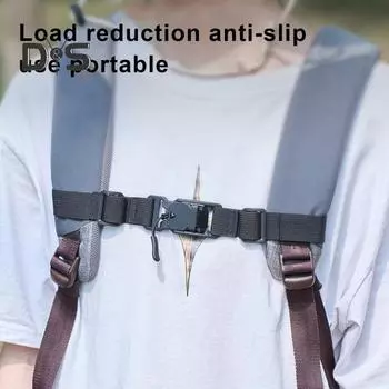 Рюкзак на открытом воздухе, нагрудный ремень, сверхмощный регулируемый рюкзак для кемпинга, пешего туризма, магнитный быстроразъемный ремень с пряжкой, противоскользящий нагрудный ремень чёрный