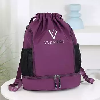 Рюкзак на шнурке для женщин 2025 года, новый стиль, карман на шнурке, спортивный легкий рюкзак, дорожная сумка для мужчин, минималистичный рюкзак для отдыха на открытом воздухе 32x15x45cm чёрный