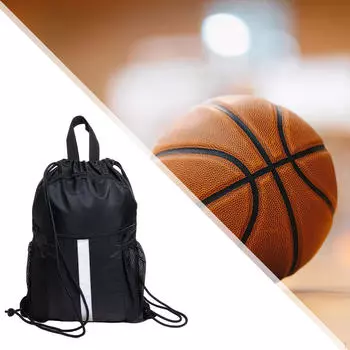 Рюкзак на шнурке, повседневный рюкзак, легкий простой рюкзак, рюкзак для походов на открытом воздухе чёрный