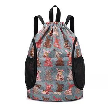 Рюкзак на шнурке. Женская простая сумка на ремне. Водонепроницаемая складная сумка для хранения. Спортивная сумка для фитнеса. Сумка для рта. Дорожный рюкзак. чёрный