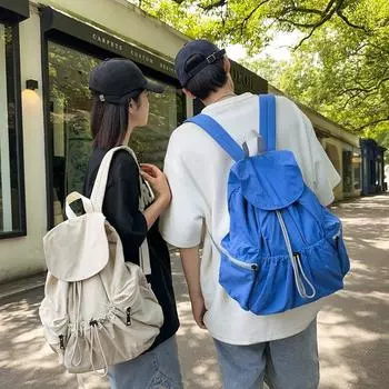 Рюкзак на шнурке женский дорожный рюкзак студенческий легкий школьный рюкзак мужской рюкзак большой емкости синий