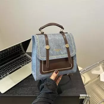 Рюкзак Niche bag для женщин 2024 года, новый модный рюкзак для поездок на работу в стиле ретро, универсальная портативная сумка-мессенджер серый