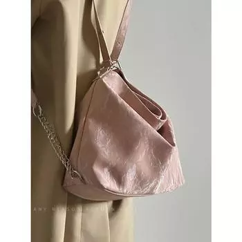 Рюкзак Niche Design для женщин 2024 года, новая осенне-зимняя сумка-тоут большой вместимости, модная универсальная сумка-мессенджер через плечо розовый