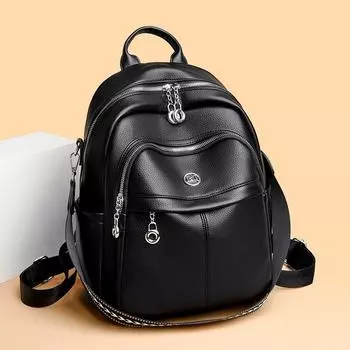 Рюкзак новый большой емкости мягкая кожа повседневная сумка через плечо модный рюкзак для колледжа