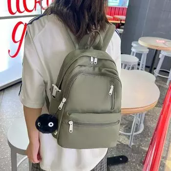 Рюкзак однотонного цвета для младших и старших классов средней школы, студенческий рюкзак для женщин белый