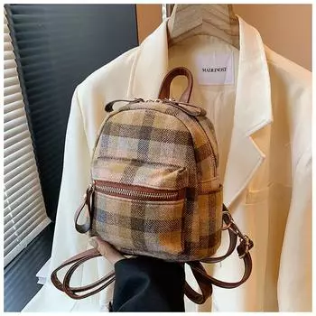 Рюкзак осень и зима новый клетчатый рюкзак студент девушка трендовая линия мода высокая чувственная сумка женская сумка