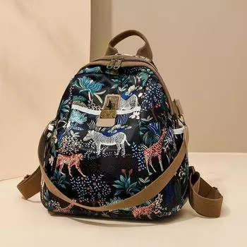 Рюкзак Oxford Print, женская водонепроницаемая дорожная сумка, многофункциональный рюкзак чёрный