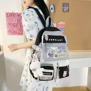 Рюкзак перемещения школьной сумки большой емкости старшей средней школы для студентов мужского и женского пола