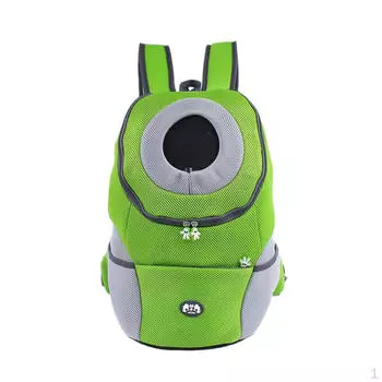 Рюкзак-переноска для домашних собак с двойным плечом, зеленый