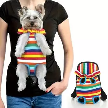 Рюкзак-переноска для кошек, переноска для домашних животных спереди и сзади для пеших прогулок, верховой езды на открытом воздухе S чёрный