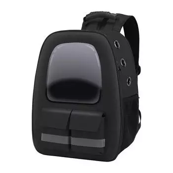 Рюкзак-переноска для кошек, прозрачный, большой, вентилируемый, портативный, одобренный авиакомпанией, рюкзак для домашних животных, сумка для путешествий, пеших прогулок на открытом воздухе чёрный