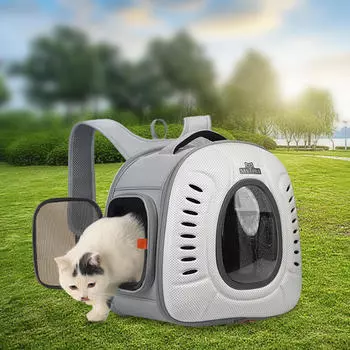 Рюкзак-переноска для кошек, собака, регулируемый ремень, дорожная сумка для переноски домашних животных белый