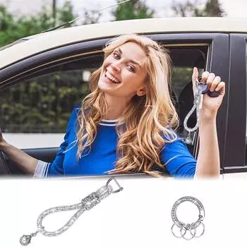 Рюкзак, подвеска в виде ключа от машины, блестящий брелок для ключей, брелок для ключей с кристаллом, брелок для ключей со стразами