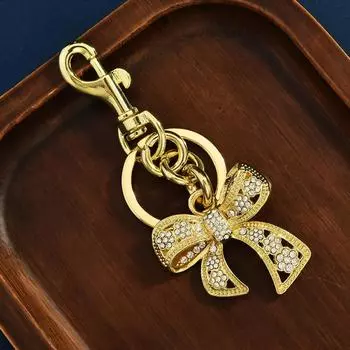 Рюкзак Подвесной Блестящий Бант Шарм для Сумки Цинк Цинковый Сплав Бант Брелоки для Ключей Автомобиля Подарок на День Рождения Детям золотой