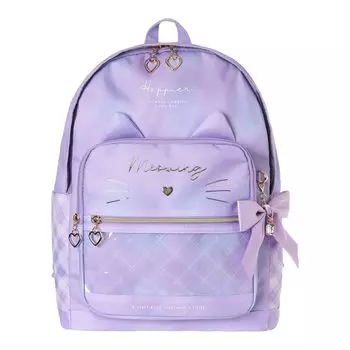 Рюкзак Poly D Pack из ПВХ с ленточкой для проверки оценок в виде кошки для детей начальной школы [Axis] Coboca+ Экскурсии, каникулы, студенты, (фиолетовый) фиолетовый