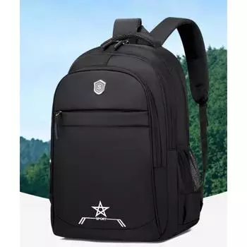 Рюкзак повседневный простой деловой компьютерный рюкзак большой вместимости школьный рюкзак уличная дорожная сумка 45x32x12cm чёрный