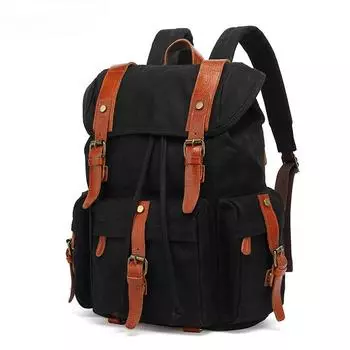 Рюкзак ретро мужская и женская дорожная сумка водонепроницаемая парусиновая с верхним слоем кожаная дорожная сумка компьютерная сумка серый