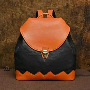 Рюкзак ручной работы Johnature из натуральной кожи, винтажная женская сумка из натуральной воловьей кожи, простые дорожные рюкзаки большой вместительности коричневый