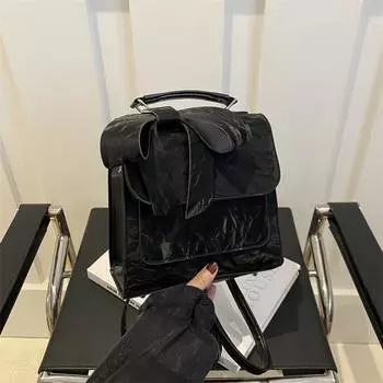 Рюкзак с бантом для женщин 2025 года, новый трендовый модный рюкзак в стиле колледжа, универсальная дорожная сумка белый