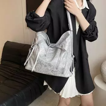 Рюкзак с бантом, женская модная большая сумка на одно плечо, двойная сумка на плечо бежевый