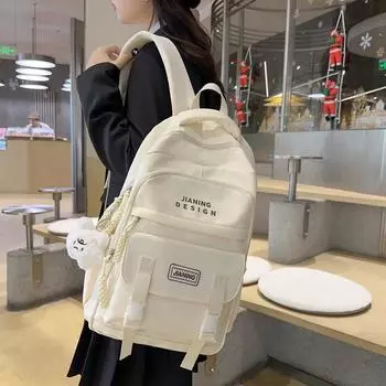 Рюкзак с буквенным принтом для мальчиков и девочек, школьный рюкзак для старших классов, рюкзак большой емкости